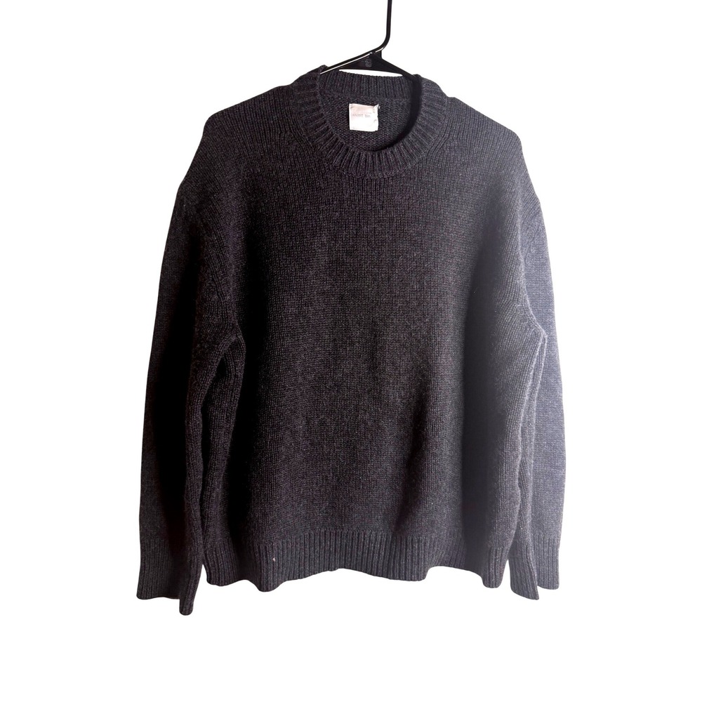 Anine Bing Crewneck 100% Cashmere Thick Sweater Womens Relaxed L Charcoal Grey